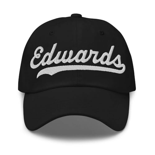Edwards Hat Edwards Baseball Hat Personalized Custom Last Name Cap Family Name Headwear Surname Cap Gift Unisex Black