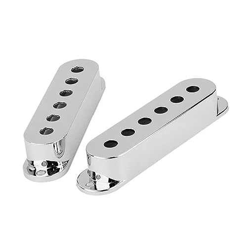 NOLITOY ギターピックアップカバーとノブチップセット 7点セット クローム仕上げのシングルコイル用アクセサリー 5ウェイセレクターとボリューム トーンノブ搭載