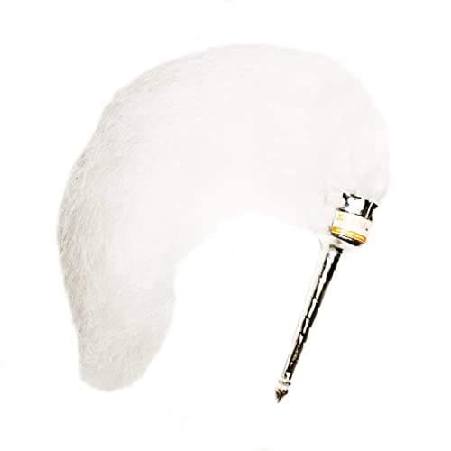 Image of Chawar Sahib for Home Puja | White Chaur /Chavar Sacred Fly Whisk with Metal Body | Traditional Chauri Fan for Deity Worship, Temple, Mandir & Aarti Rituals | 20 Inch Length | Pack of 1