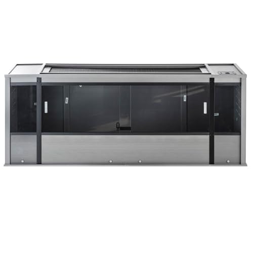 Image of New Age Pet ECOFLEX 60 inch Wide X-Large Reptile Habitat, Mojave Lounge for Snakes, Tortoises & Lizards in Maple, Black & Grey, Easy Assembly, Sliding Glass Doors & Mesh Top