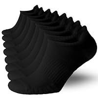 SONNORS 4-Pairs Black Ankle Socks Mens Womens - Cushioned Padded Golf Ankle Socks Girls Size 9-12