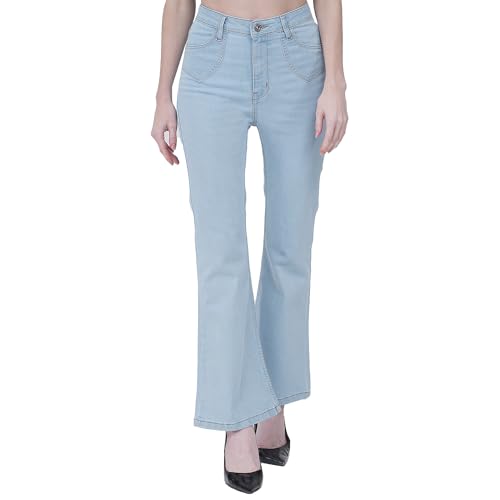 COSMIC Women’s Flared Fit Light Blue Cotton Jeans COSMIC Women’s Flared Fit Light Blue Cotton Jeans