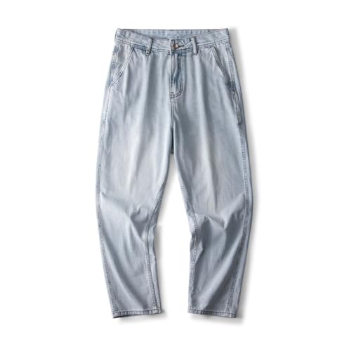 Jeans Pants Trousers Denim Versatile Water Washed Men's Wide Leg Comfortable Loose Spring Summer Wear