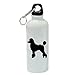 Poodle Dog Breed White Aluminum Sports 20 oz Water Bottle