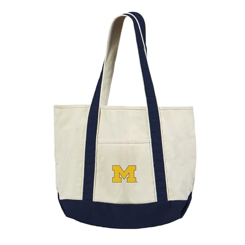 Northwest Michigan Wolverines NCAA Canvas Tote with Colored Strap
