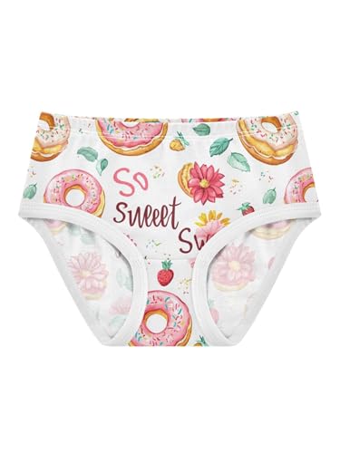ZZKKO Strawberry Donuts Desserts Girls Underwear Toddler Panties for Girls Comfort Brief Size 2-8T