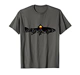 Fly Fishing Trout Fisherman Vintage Mountains Nature T-Shirt