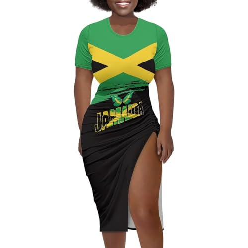Image of Short Sleeve Dress for Women,Sexy Bodycon Dress,Plus Size Slit Dress,String Design s-4xl