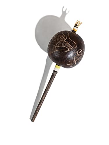 Shamans Market Peruvian Amazon Gourd Rattle Four Directions Medium 1 Count Artisan Hand Crafted Shaman Tool for Sound Healing and Meditation
