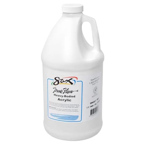 Sax True Flow Heavy Body Acrylic Paint, 1/2 Gallon, Blockout White - 402600, 62 Fl Oz (Pack of 1)