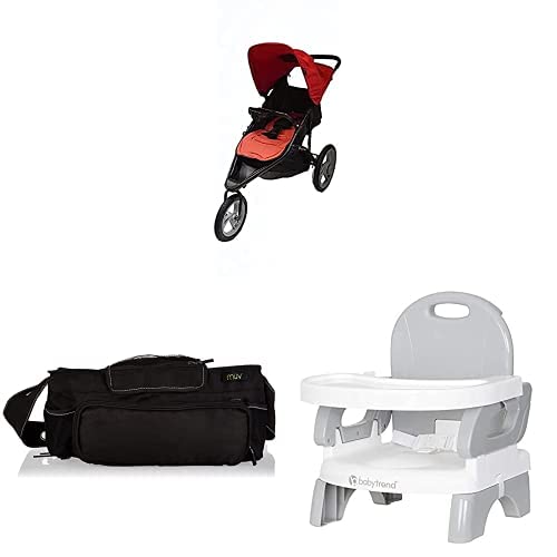 BABYTRENDJogger Stroller (0-25kg) - Red On the go stroller tote Baby Trend Portable Booster Chair - Ice Grey