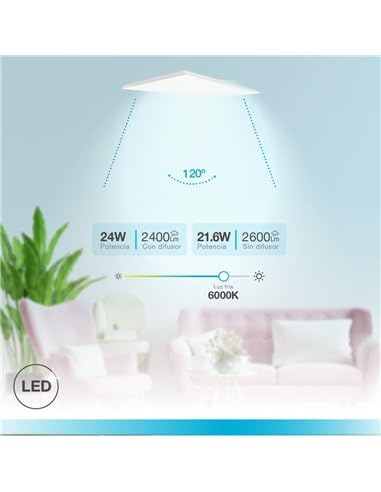 Pannello da superficie LED rettangolare Kisongo 60x30cm 24W 6000K Bianco