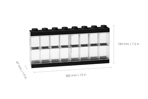 Lego Minifigure Display Case 16 Black, Large
