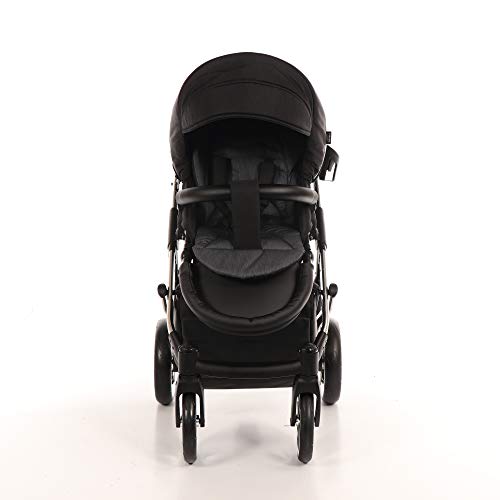 KOMBI KINDERWAGEN SET JUNAMA DIAMOND S-LINE BABYWAGEN BUGGY BABYSCHALE + ZUBEHÖR (04 Weiß-Schwarz, 3IN1)