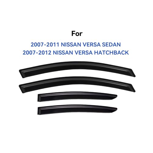 Image of Window Visors Rain Guards Shield for 2007-2012 Nissan Versa Hatchback, Out-Channel Window Vent Wind Deflectors Visors Shades for 07-11 Nissan Versa Sedan
