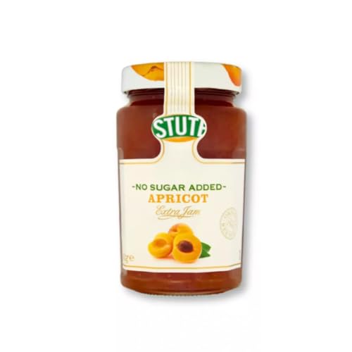 Stute No Added Sugar Apricot Jam 430g x 2, Natural Fruit Sweet Spread Low Calorie Preserve Cream Tea Marmolade with Welari Thank You Card | (2pack) (860g)