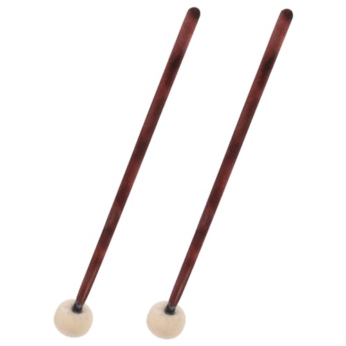 2 Baquetas de madera con fieltro para percusión