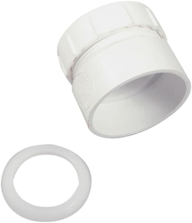 Danco 94041 1-1/2" Trap Adapter, Slip-Joint, PVC, White
