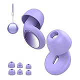 VKROBAG Ohrstöpsel zum Schlafen mit Einzel/Doppelkappen–4 Paar(S/M/L) Ohrkappen, Wiederverwendbare, Gehörschutz Ohrstöpsel zur Lärm 35dB, für Fokus/Schlaf/Reisen, Lavendel