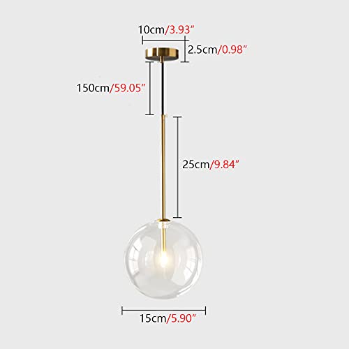 Suspension E27 en verre pour salle à manger et bar chic