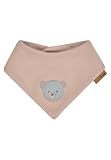 Sterntaler Halstuch aus geripptem Material mit Bärchen-Applikation und Klettverschluss, gefüttert, Baby und Kinder Unisex, warm und komfortabel - Beige - Größe 1