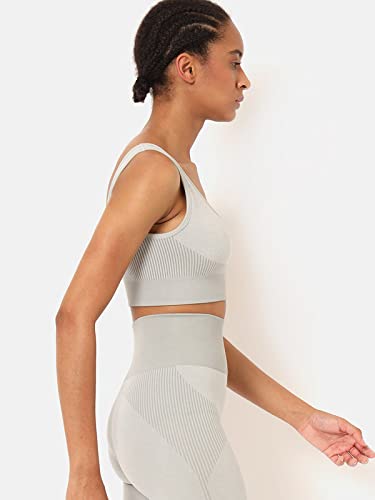 Image of Seamless Ida Sports Bra CS601371S Grey-White S