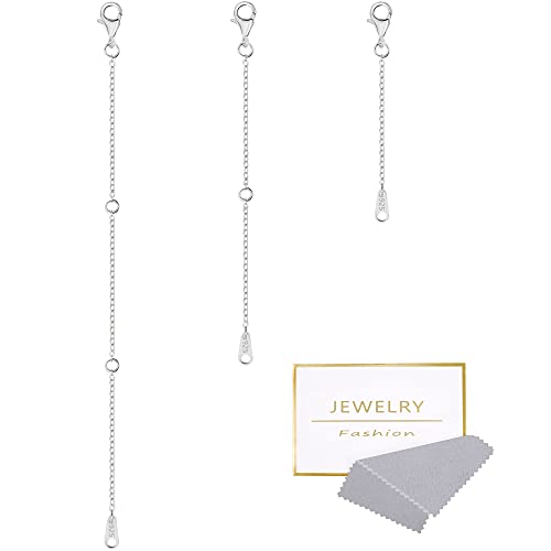 Silver Necklace Extender Chain for Bracelet Jewelry Extension Chain Finding