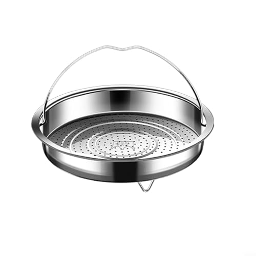 Bulevisiter Panier vapeur en acier inoxydable avec poignée, grille de cuisson à la vapeur pour une répartition homogène de la chaleur, insert de cuisinière en métal 304 compatible avec casseroles et