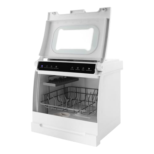Image of Portable Countertop Dishwasher, 1100W Mini Dishwasher 18.11 * 16.14 * 18.11in Dish Washing Machine with 6 Functions, 52dB Ultra-Quiet for Small-Sized Houses (White-5)