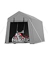 GarveeLife 10 x 10 ft Carport Storage Shed, Portable Garage with Roll-up Zipper Door, Heavy Duty Waterproof Tarp, Storage for Motorcycle, Bike, Firewood, Garden Tools