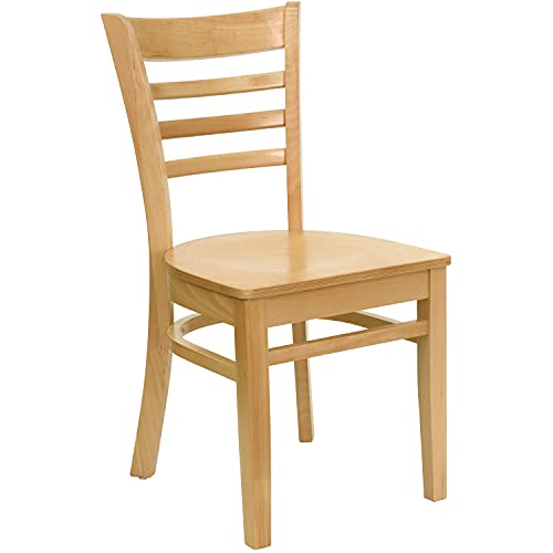 Image of Flash Furniture HERCULES Series Ladder Back Natural Wood Restaurant Chair