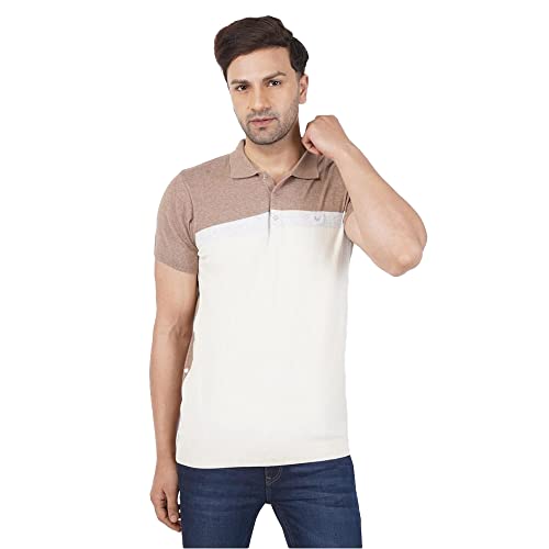 Image of blackberrys Solid Cotton Nylon Slim Fit Mens T-Shirt