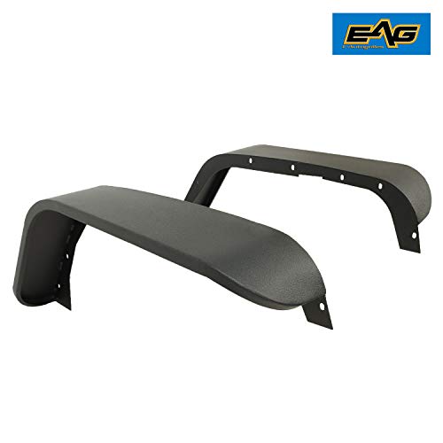 Eag Jk Front Fender Flares Mud Guards 2Pcs Fit For 07-18 Wrangler Jk Edge Steel Style #TOP6