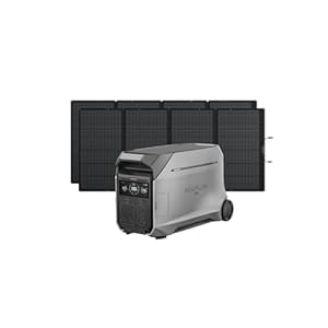 EF ECOFLOW Solar Generator 4096Wh DELTA Pro 3 with 2X400W Portable Solar Panels, 120/240V 4000W AC Output, Solar Generator for Home Use, Camping Accessories, Emergencies, Power Outages, RVs