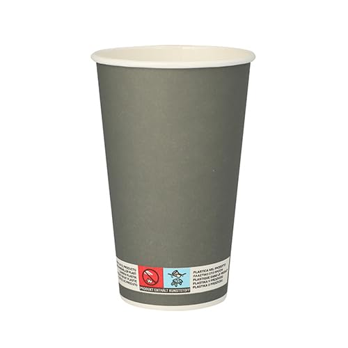PAPSTAR 400 Stück Pappbecher 0,4 l grau