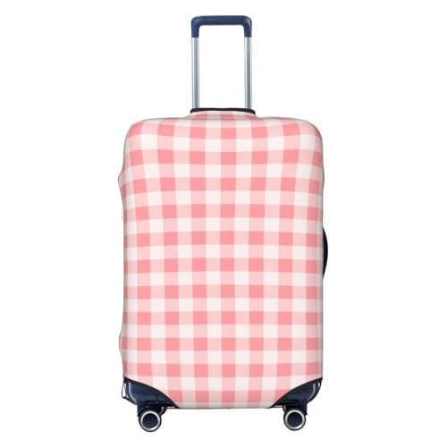 Luggage Cover Protector - Square Pink White Plaid Print Suitcase Covers for Luggage Fit 25-28 Inch Suitcase