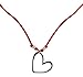Agatha Ruiz de la Prada Sterling Silver Large Ope Heart red Cord Necklace 20 inches Heart 1.50 inch