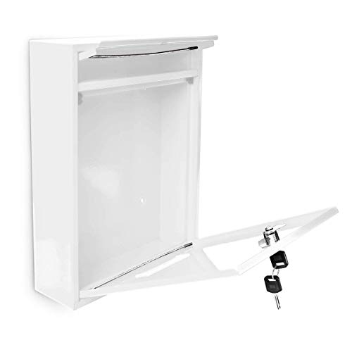 Relaxdays 10017415_W brievenbus, 26,5 x 35 x 8,5 cm, wit - Afbeelding 4