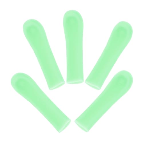 FOMIYES 5Pcs Silicone Ear Wax Removal Tips Soft Ear Spoon Replacement Heads for Safe Ear Cleaning Compatible with Visual Ear Cleaning Devices Gentle Ear Picker Covers Green