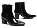 Santimon Cowboy Boots for Men Casual Dress Party Patent Leather Chelsea Boots Zipper On Side Mid Calf Western Boots for Men Black 13