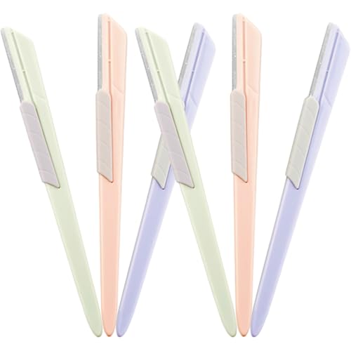 CORHAD 6個 不??眉刀 スライドカバー付き女性用アイブロウトリマー 顔産毛処理用コンパクトシェーバー 携帯便利で 設計