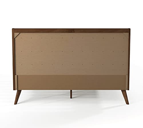 Dg Casa Orlando Mid Century Modern Upholstered Platform Bed Frame With Horizontal Channel Headboard And Full Wooden Slats, Box Spring Not Required - Queen Size In Gray Fabric #TOP6