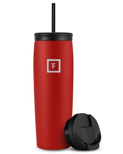 IRON °FLASK Nomad Tumbler - 710 ml, 2 Lids (Straw/Flip), Vacuum Insulated Stainless Steel Bottle, Double Walled, Thermo Coffee Travel Mug, Water Metal Canteen
