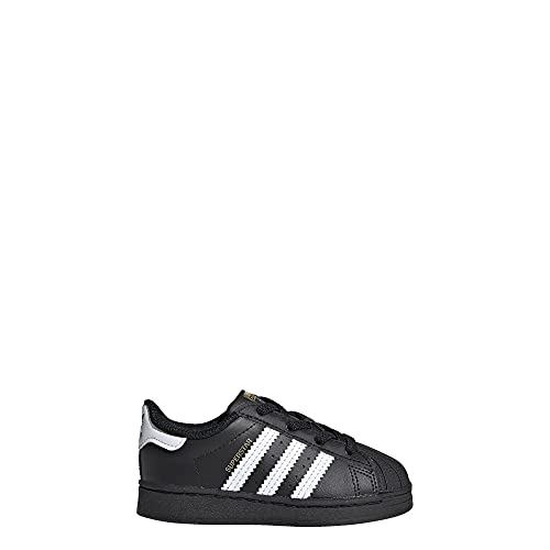 adidas Originals Baby Superstar Sneaker, Black/White, 5 US Unisex Infant