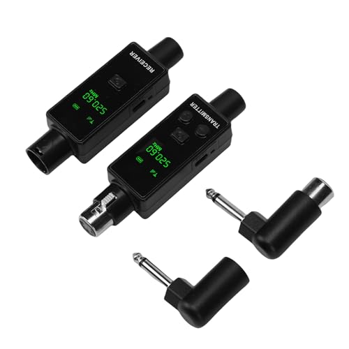 XLR Wireless Microphone System 2.4GHz XLR Wireless Mic Adapter Transmitter Receiver 24bit 48kHz 164ft Recargable Plug On para sistema PA Cámara (1 a 1)