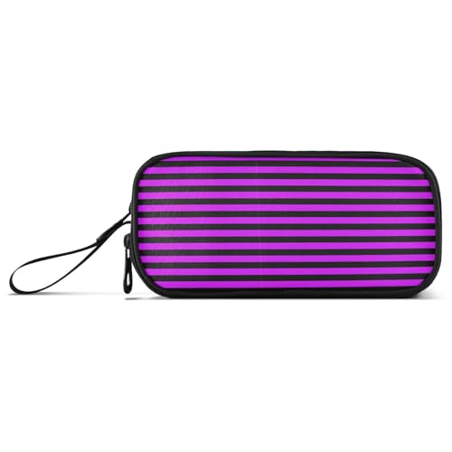 Astuccio in con strisce nere con manico astucci per matite ad alta capacità per ragazze cancelleria per adolescenti delle scuole superiori Strisce e nere 1 size Articoli nylon viola
