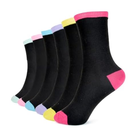 6 Pairs Girls Silky Soft Crew Socks Cover