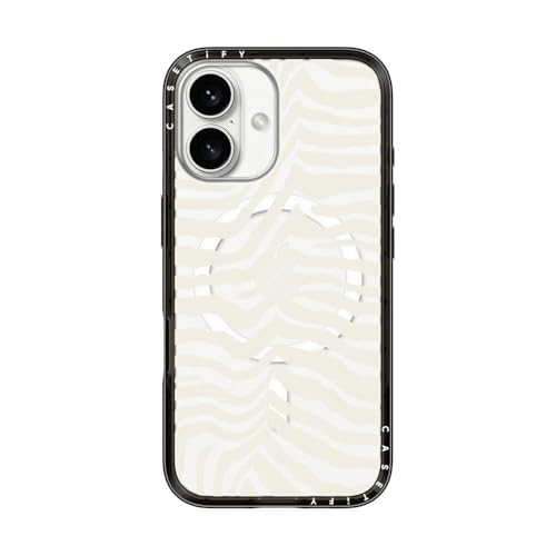 CASETiFY Compact iPhone 16 Case [Slim and Sleek/Compatible with Magsafe / 4 ft. 2X Military Grade Drop Protection] - Zebra Stripe - Clear Black by CASETiFY - Used condition - US$33.73