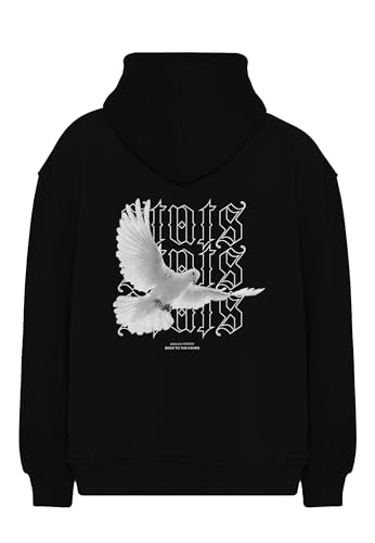 Stats Pigeon Fitted Oversized Heavy Men Hoodie, Kapuzenpullover mit...