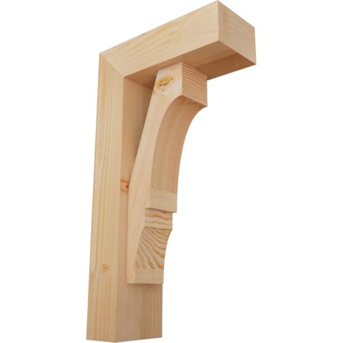 5 1/2"W x 14"D x 26"H Balboa Block Smooth Bracket w/Offset Brace, Douglas Fir
